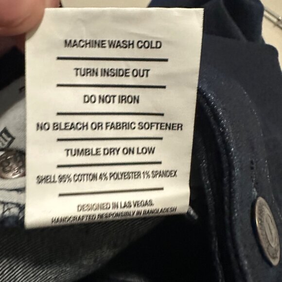 Barbell Apparel Straight Athletic Fit Dark Wash Stretch Denim Blue Jeans Mens 34 - Picture 7 of 9